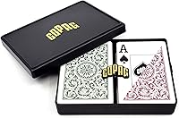 Vista 1 de Copag 1546 Diseño 100% Plástico Cartas de Juego, Tamaño Bridge (Estrecho) Verde/Burdeos (Índice Jumbo, 1 Juego)