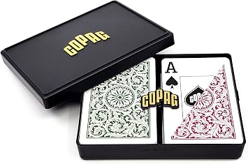 Copag Bridge Size Jumbo Index 1546 Playing Cards (Green Burgundy Setup)
