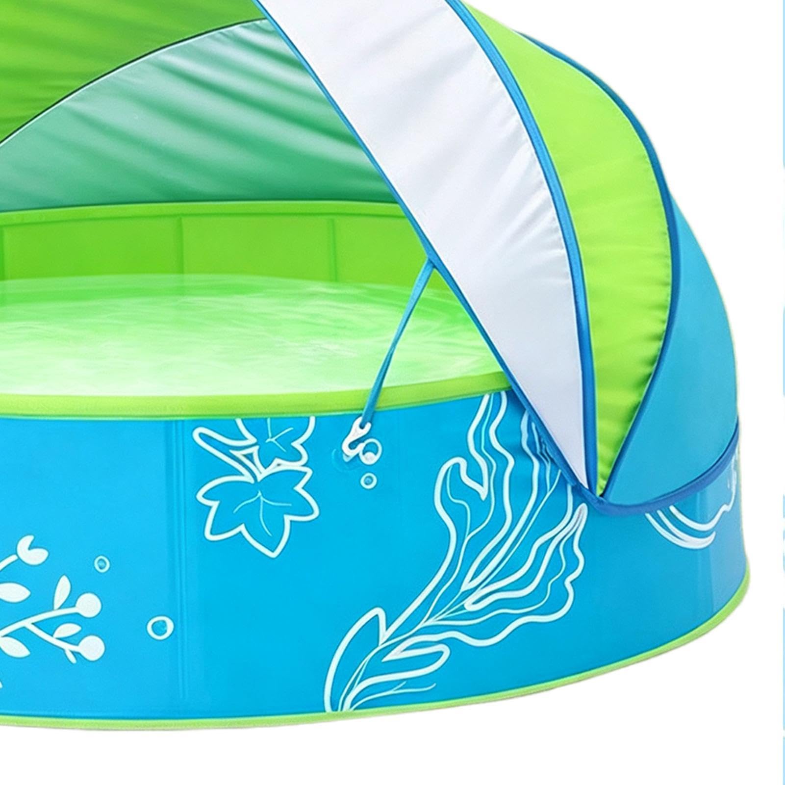 Piscina Pieghevole Vasca Da Bagno Estiva All'Aperto Con Tettuccio | Piscina Piccola Adatta a bambini, vacanze, giardino, cortile, spiaggia, patio, campeggio, casa