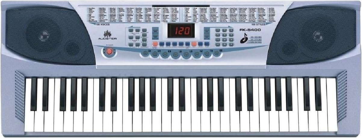 Жогорудан төмөн view of the Audster FK-5400 electronic keyboard
