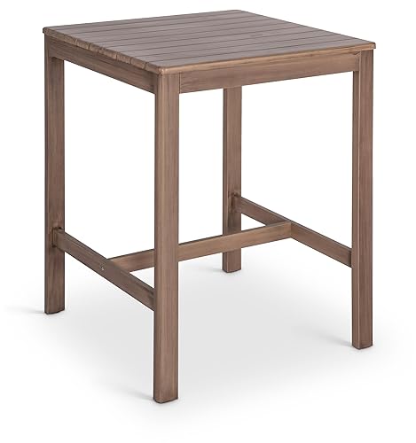 Meridian Furniture Newport Acacia Wood Patio Square Bar Table w/Cover