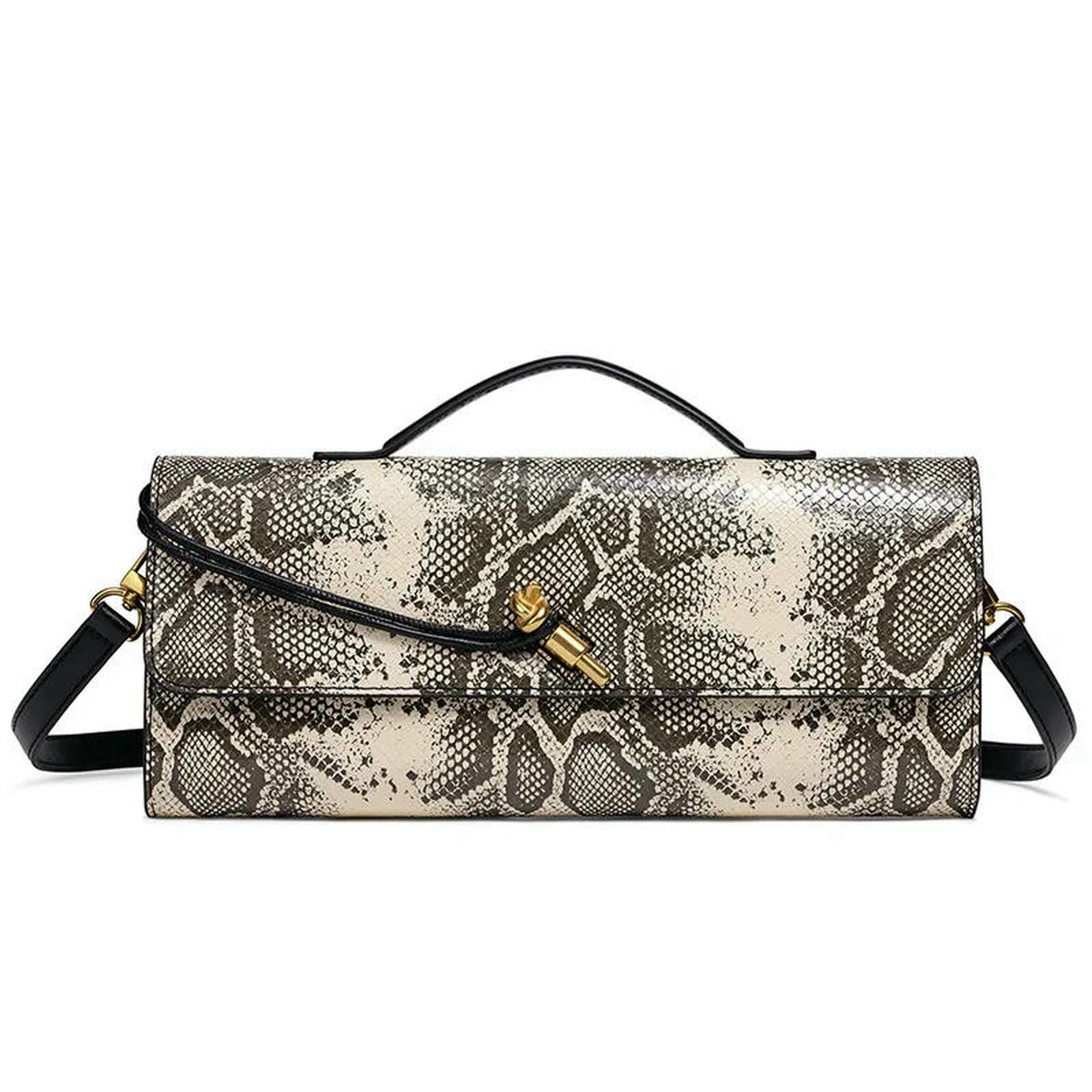Borsa a Mano Donna Orizzontale da Donna, Pochette Versatile, Feste Serali, Tracolla Spalla, Fisarmonica-Rosso Scuro