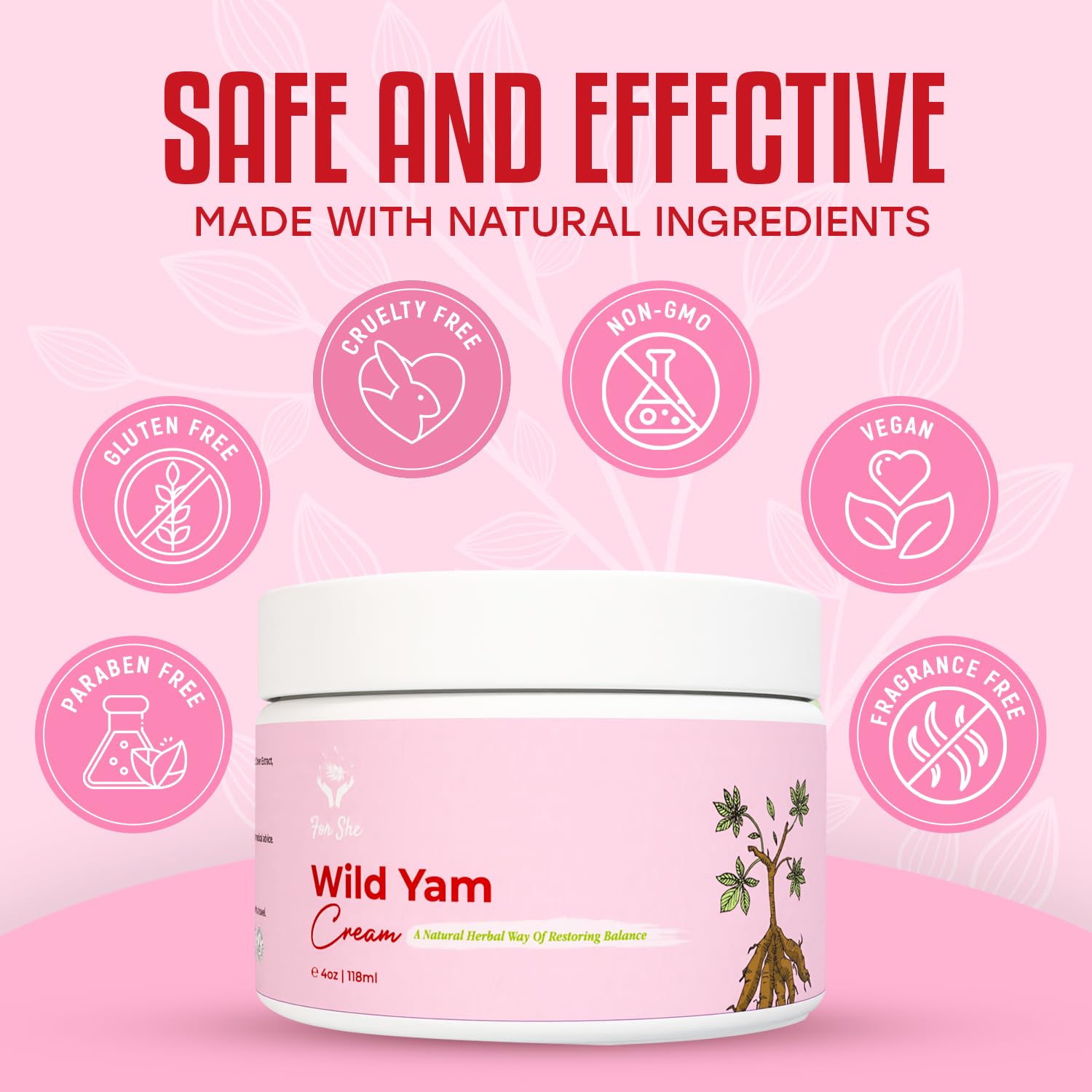 Wild Yam Cream, Natural Relief for Menopause Symptoms and Hormone Balance, Vegan, Enriched with Red Clover Extract - Image 2