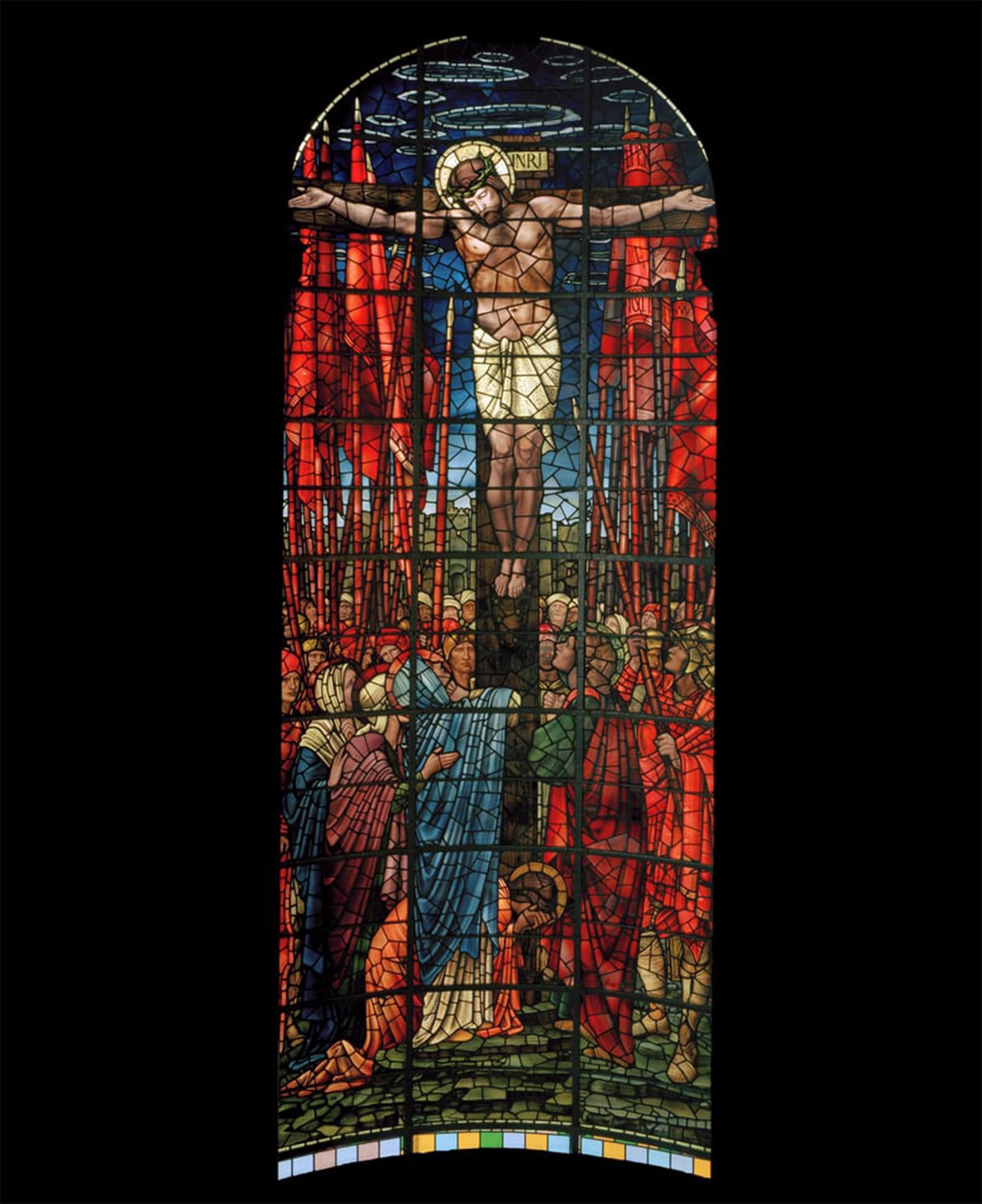 ARTXLXXBN Famous Painting Canvas Artwork Graffiti Print the Crucifixion Window by Edward Burne Jones Portrait Canvas Image for Home Decor 60x90cm