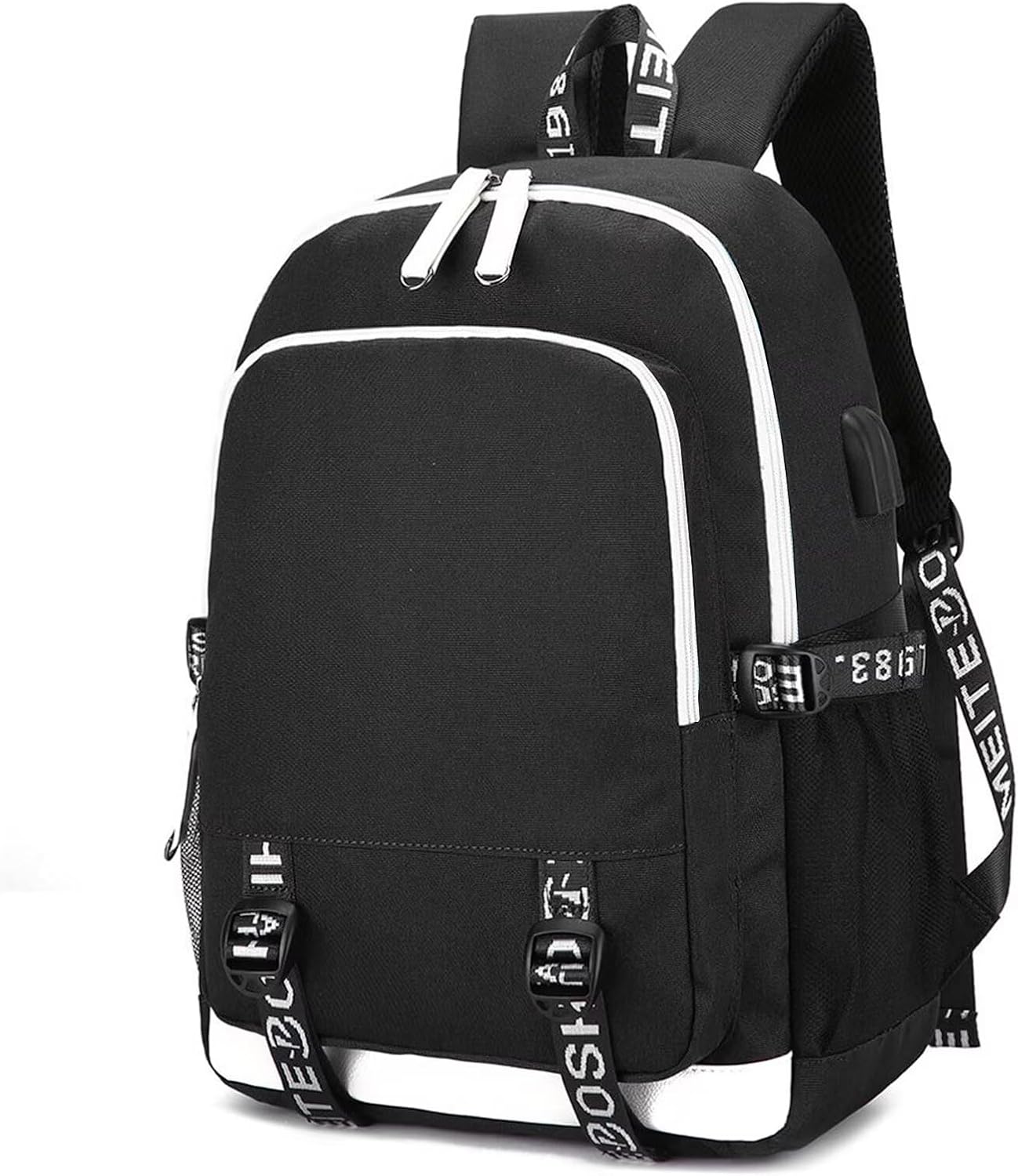 CHAIRAY Skz Canvas Backpack with USB Charging Port Hyunjin Jisung Felix Bangchan and Seungmin Knapsack