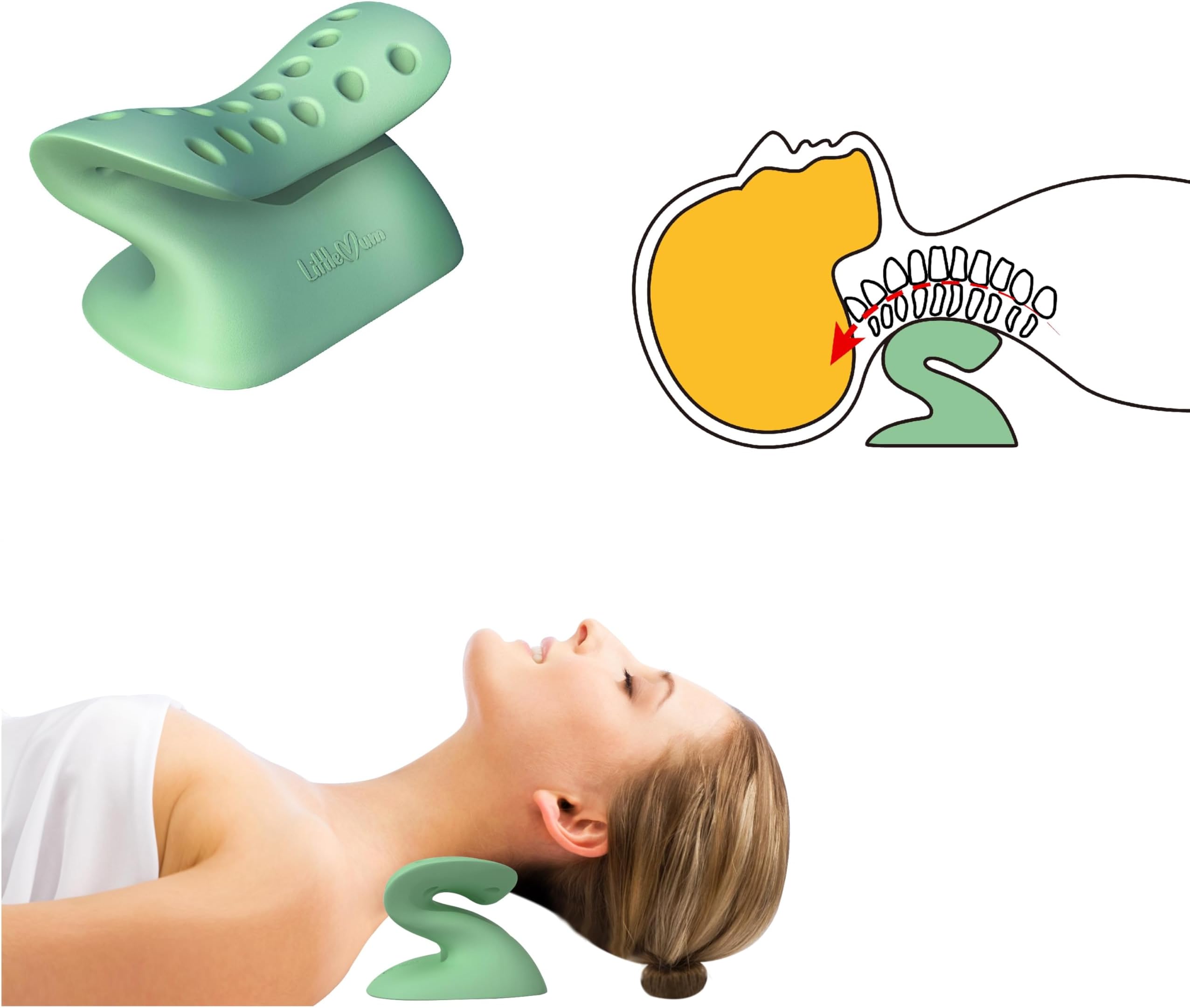 Pillow Mate Neck Support Pillow Neck Traction Neck Stretcher for Neck Pain Relief Hunchback Corrector