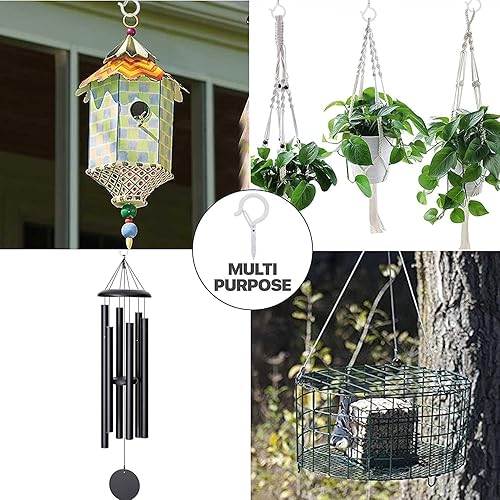 Miniatura 8 de 12 ganchos de tornillo para colgar, ganchos de cadena de luces, resistente, diseño de hebilla de seguridad, fácil de liberar, ganchos de tornillo