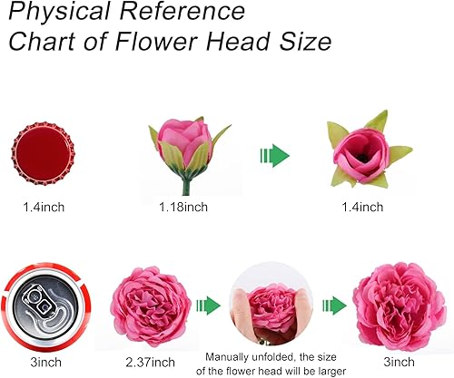 Miniatura 9 de Flores artificiales de seda, ramo de peonías sintéticas rosas, 4 paquetes de arreglos florales para decoración de casa de campo, hogar, mesa de