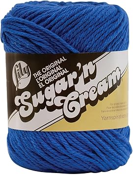 Lily Sugar'N Cream Dazzle Blue Yarn - 6 Pack of 71g/2.5oz - Cotton - 4 Medium (Worsted) - 120 Yards - Knitting/Crochet