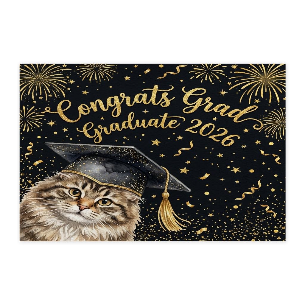 Rompecabezas de madera de gato siberiano con birrete, regalo exclusivo de graduación 7