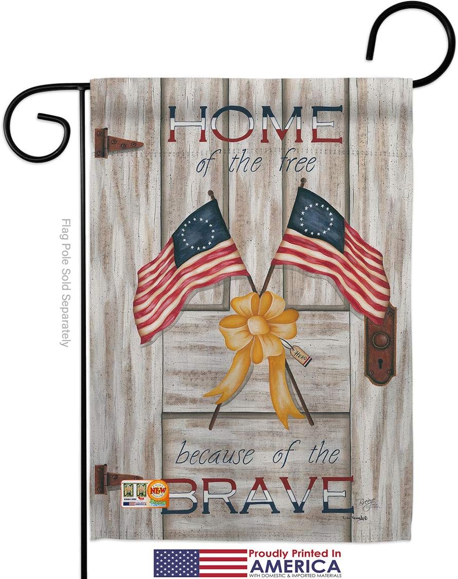 Star and Stripes Home of the Free Garden House Flags Set Patriotic Patriotism Independence Memorial United State American Small Decorative Gift Yard Banner Made In USA 28 X 40
