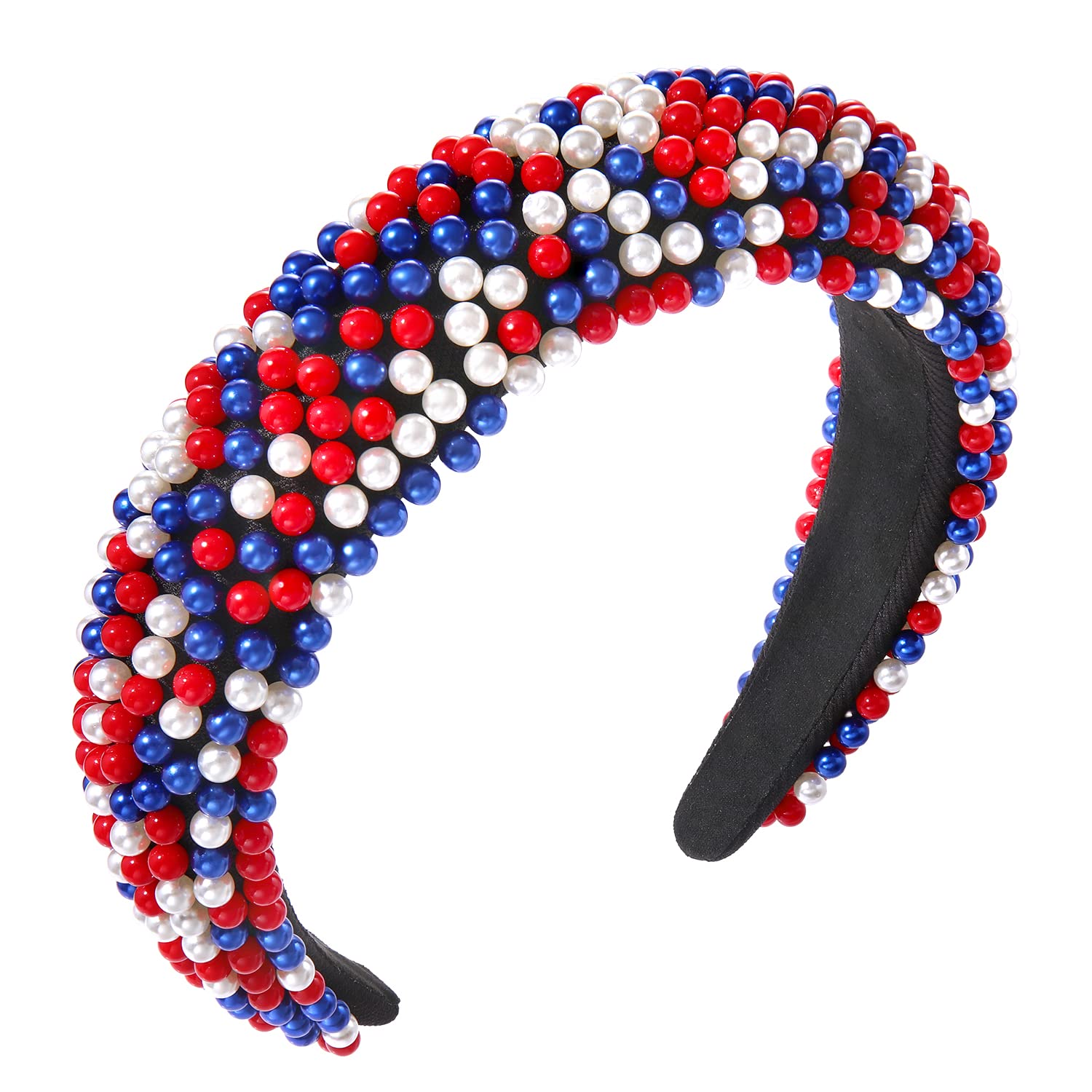 American Flag Red and Blue Beaded Headband Amazon.com : MOLOCH American Flag Headband 4th of July  main image 4