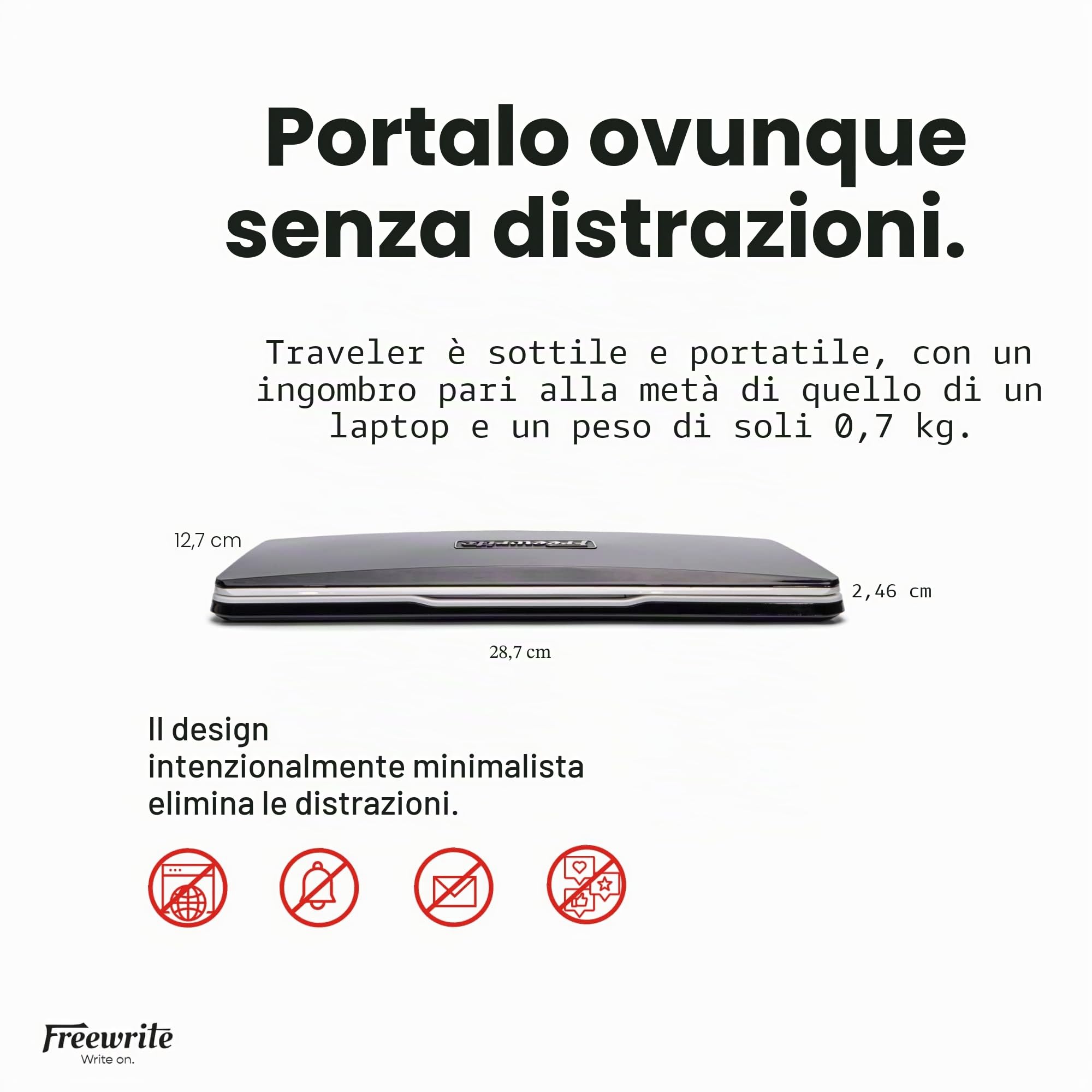 Freewrite Traveler - Strumento di scrittura senza distrazioni