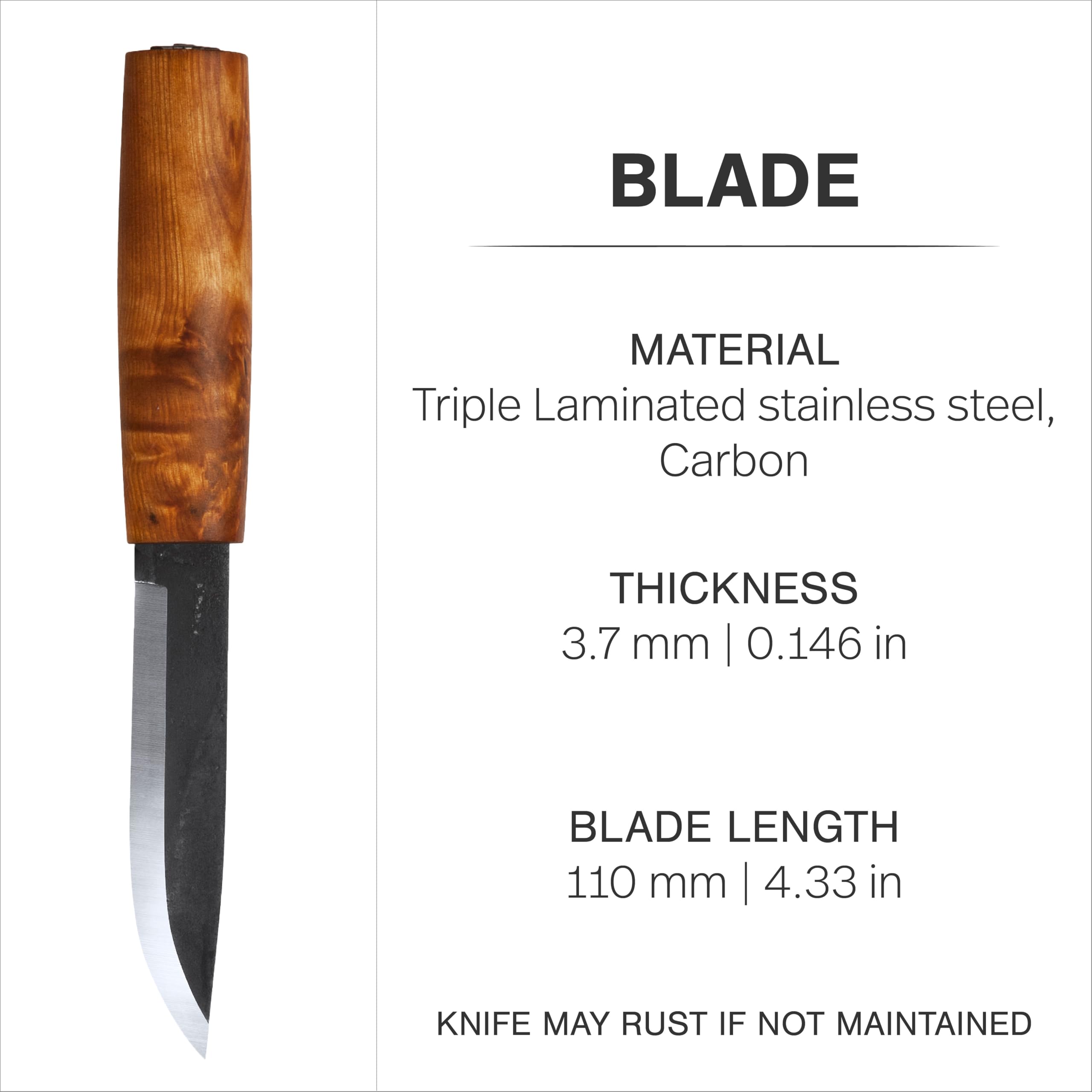 Helle Messer Helle Dreilagen-Carbonstahl Messer, Modell Viking, Carbon Steel, 22.0 cm, 1010251410