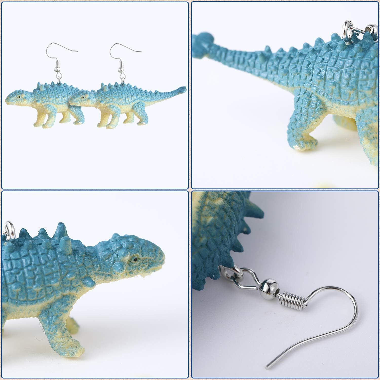 12 Pairs Dinosaur Earring Set Resin Dinosaur Drop Dangle Earrings Cute Colorful Drop Dangle for Women - Image 3
