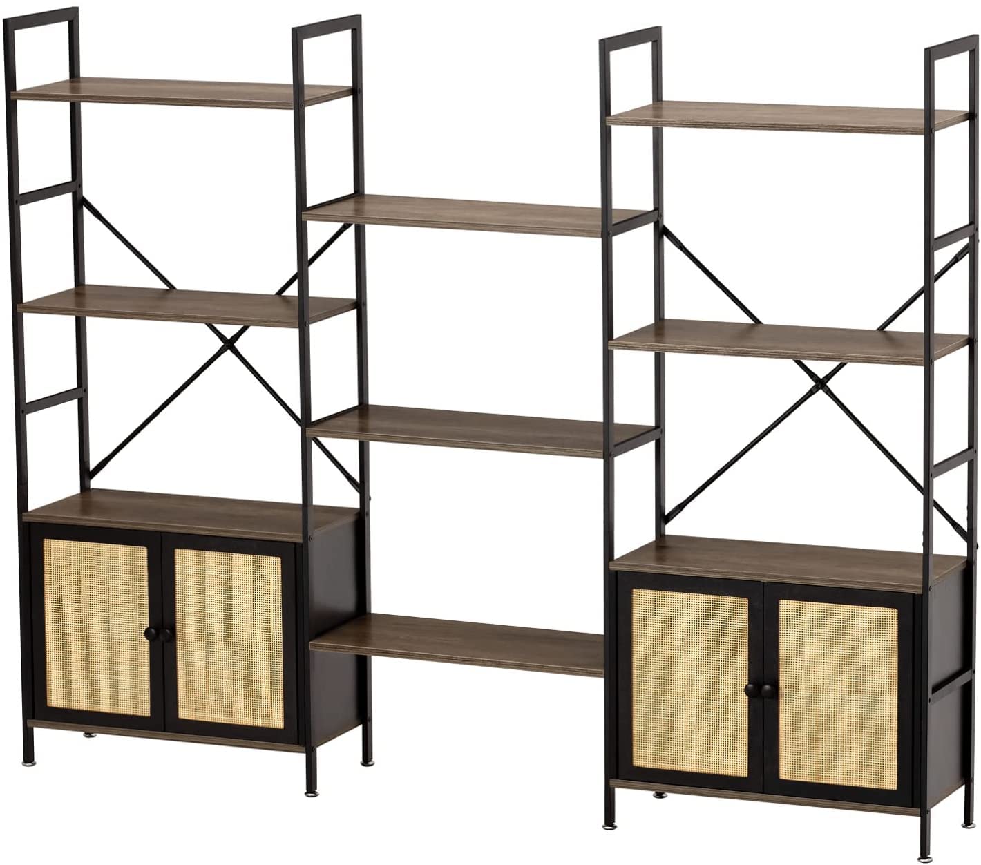 Buy Triple Wide Bookshelf with 2 Large Storage 4Tier