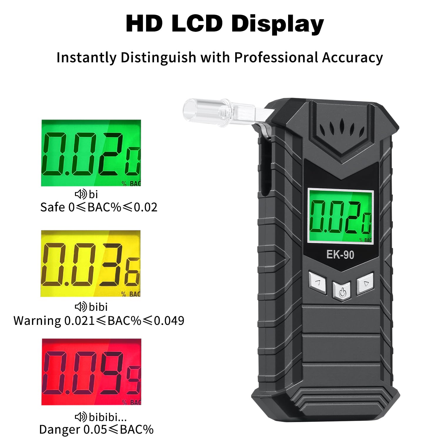 SOYAA Etilometro Portatile Certificato, Alcol Test Portatile, Registrazione 32 Risultati, Etilometro con Display Digitale LCD Ricaricabile, Adatto per Uso Domestico o per Feste, Fornito (230, Grammi)