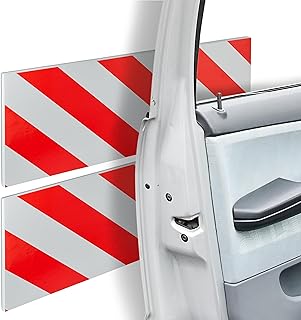 Relaxdays Garaje, 2 Unidades Bandas Protectoras Pared de Parking Set de 2, Autoadhesivas, 20x50 cm, Antiarañazos, Reflectantes, Rojo/Negro, Gomaespuma, 10 x 50 cm