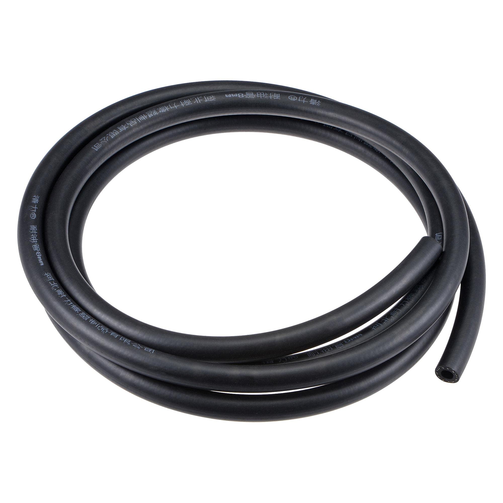 sourcing map 8mm(5/16") ID Durite Carburant Tuyau 15mm(19/32") OD 10ft Huile Tube Conduite Noir pour Petits Moteurs