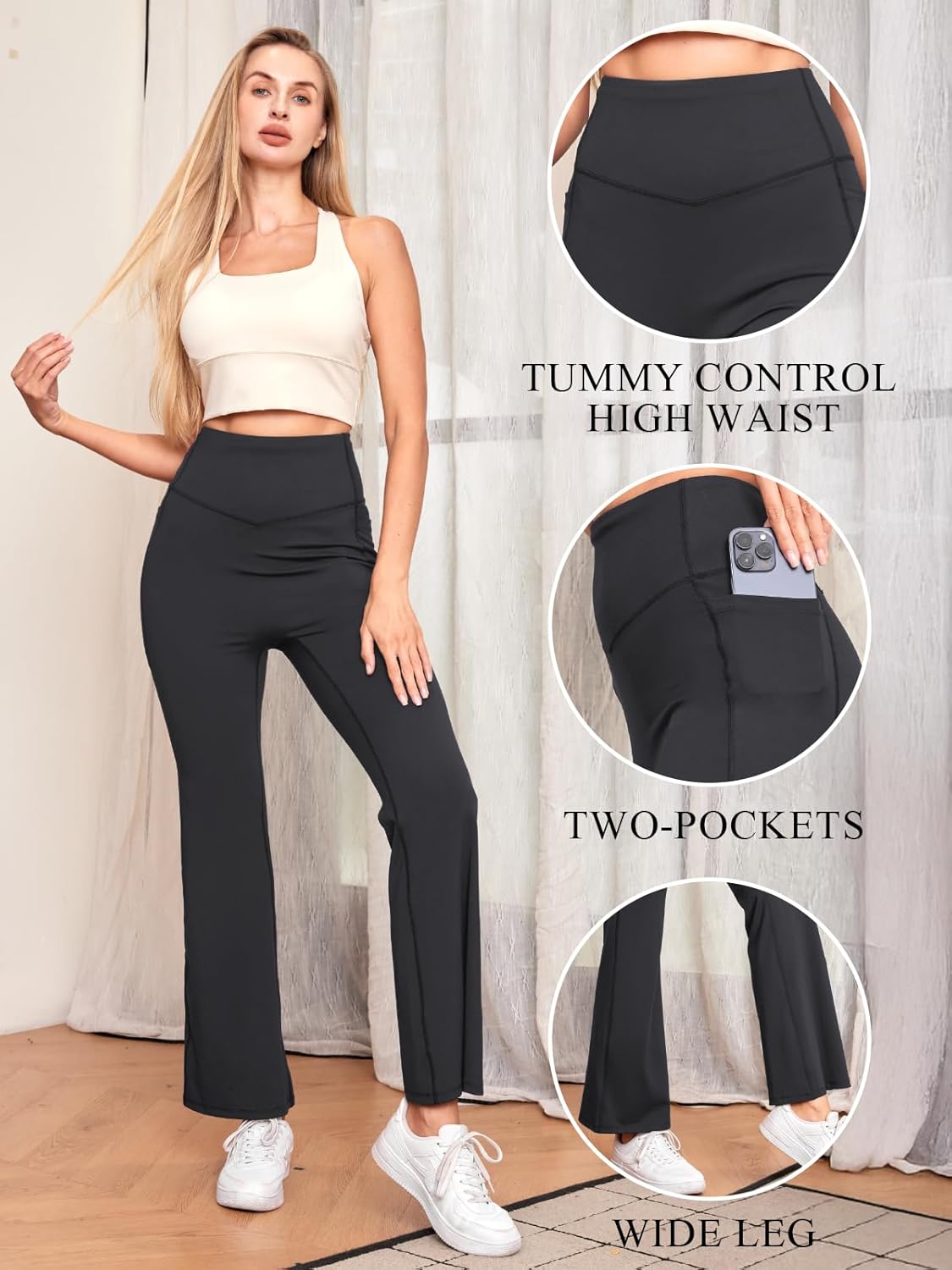 TOPYOGAS Women's Bootcut Yoga Pants High Waist Tummy Control Flare Leggings Workout Bottoms with Pockets - Image 5