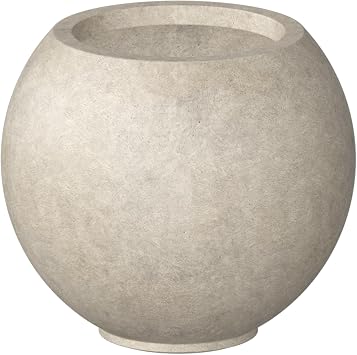 Kante Round Concrete Flower Pot,11 Inch Dia 7.9" Opening Sphere Shape Design Planter with Drainage Hole for Indoor & Outdoor Plants,Gift,Lightweight & Weathered Concrete
