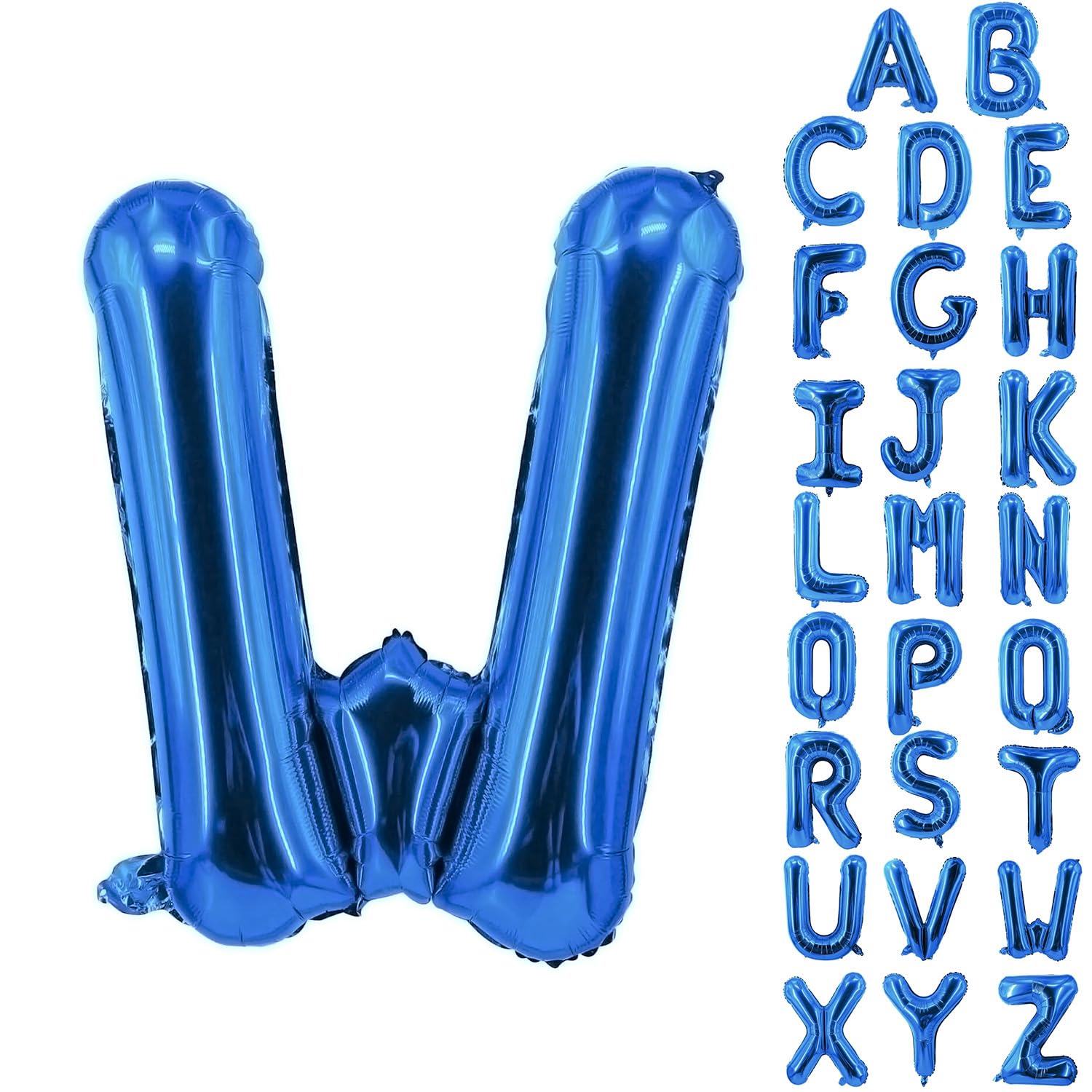 Letter Balloons 40 Inch Blue Giant Alphabet Balloons Letter W