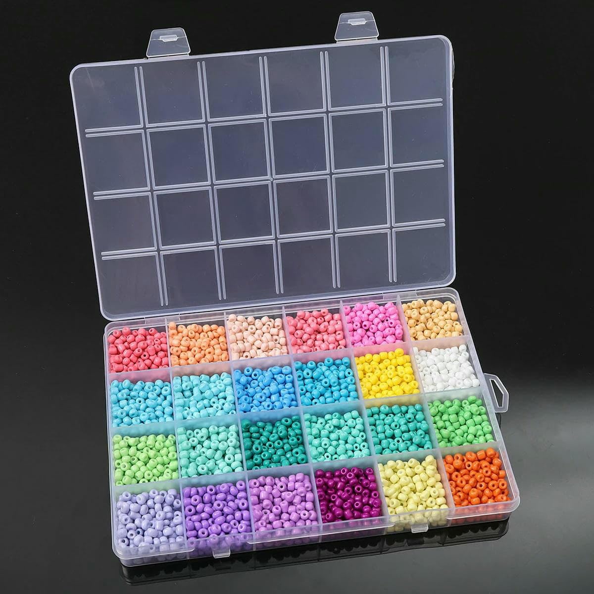 Juego de 24 cuentas de arroz con pintura de color sólido para hacer joyas, pulseras, collares y accesorios, 15 g/cuadrícula, 3/4,0 mm (aproximadamente 1600/12000 unidades - D03, 3600 unidades)