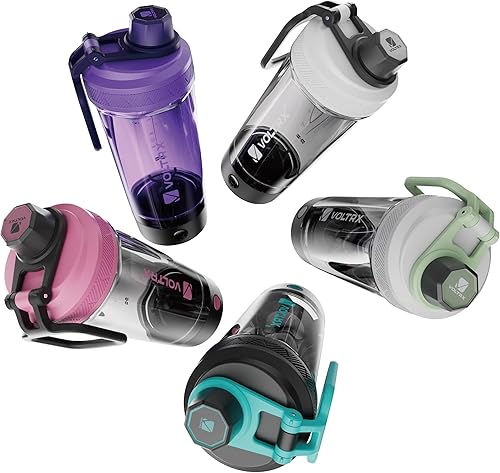 Miniatura 8 de VOLTRX Botella agitadora, mezclador eléctrico recargable de proteínas USB C de galio, tazas agitadoras para batidos de proteínas y reemplazo