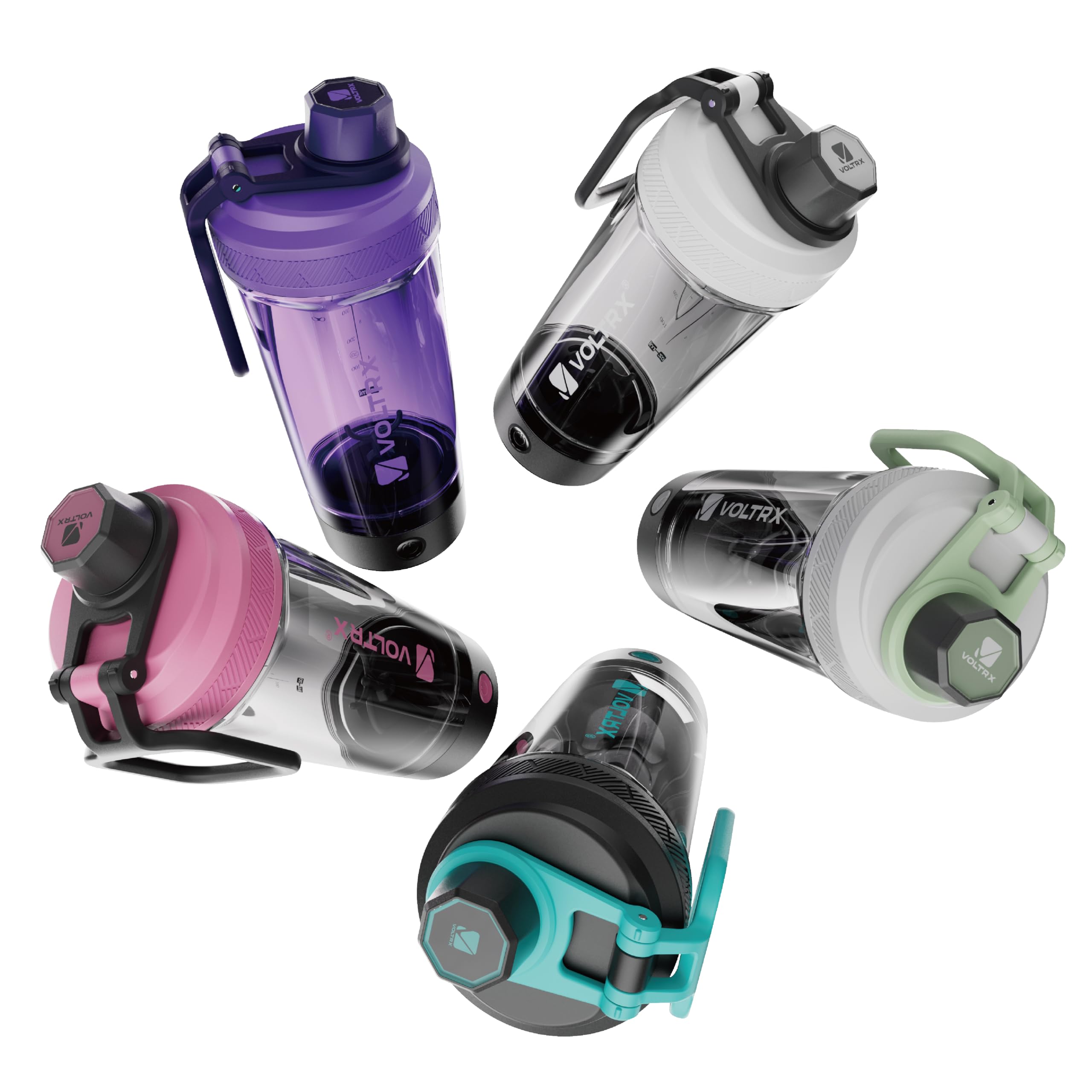 VOLTRX Bottiglia shaker, frullatore elettrico per frullati proteici ricaricabile USB C, tazze shaker per frullati proteici e frullati sostitutivi dei pasti, senza BPA, in Tritan