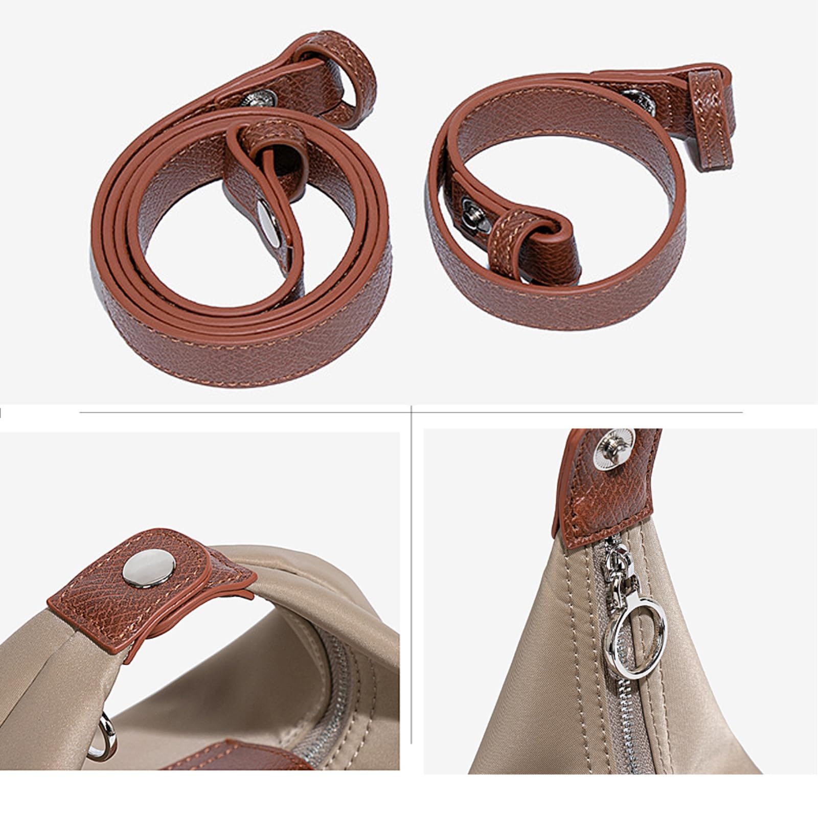 Borsa Tracolla di Moda Crossbody per Le Donne Traccia Hobo Portafoglio con Cinturina Viaggio Lavoro Pendolare-Beige