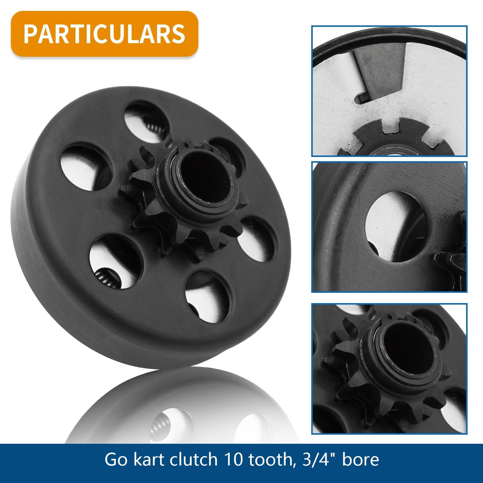 Embrague centrífugo, embrague Go Kart de 3/4 pulgadas de diámetro 10T para cadena #40 41 420, apto para Predator 212 Go Kart Minibike Baja Mini Bike MB165 MB200, hasta 6.5 HP.