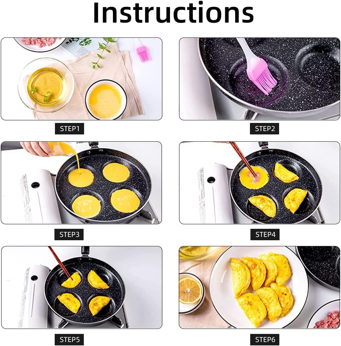 Stuffed Pancake Pan Pancake Pan Pancake Pan,Egg Frying Pan,Pancakes Frying Pans Breakfast Egg Pan Durable Pan Holes Cooking Egg Ham Pans Pancak Maker Pan Cookware Frying Pan Lear