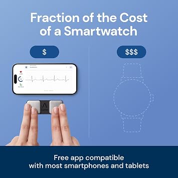 KardiaMobile 1-Lead EKG Monitor, Medical-Grade FDA-Cleared Personal Heart Monitor, Detects Normal, AFib & Arrhythmias, 30 Second Results, Works with Smartphones, Pocket Size, No Subscription Required