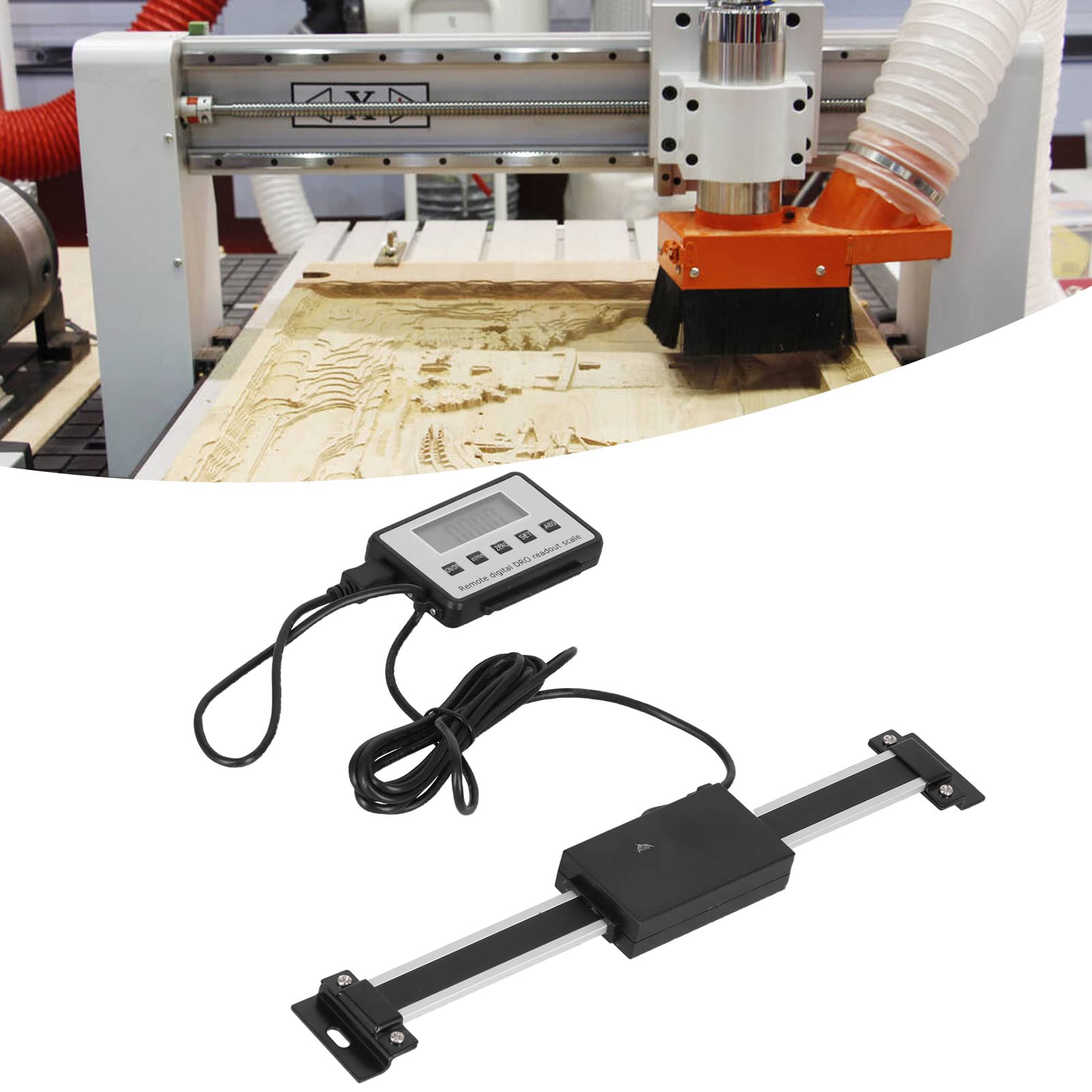 Lettura digitale Scala lineare Display LCD ad alta precisione Righello con forte retro magnetico per tornio e fresatrici Costruzione in lega di alluminio in acciaio inossidabile (0-150 mm)