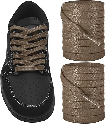 8mm Wide Waxed Shoelaces for TS Black Phantom Sneakers, Sneakers