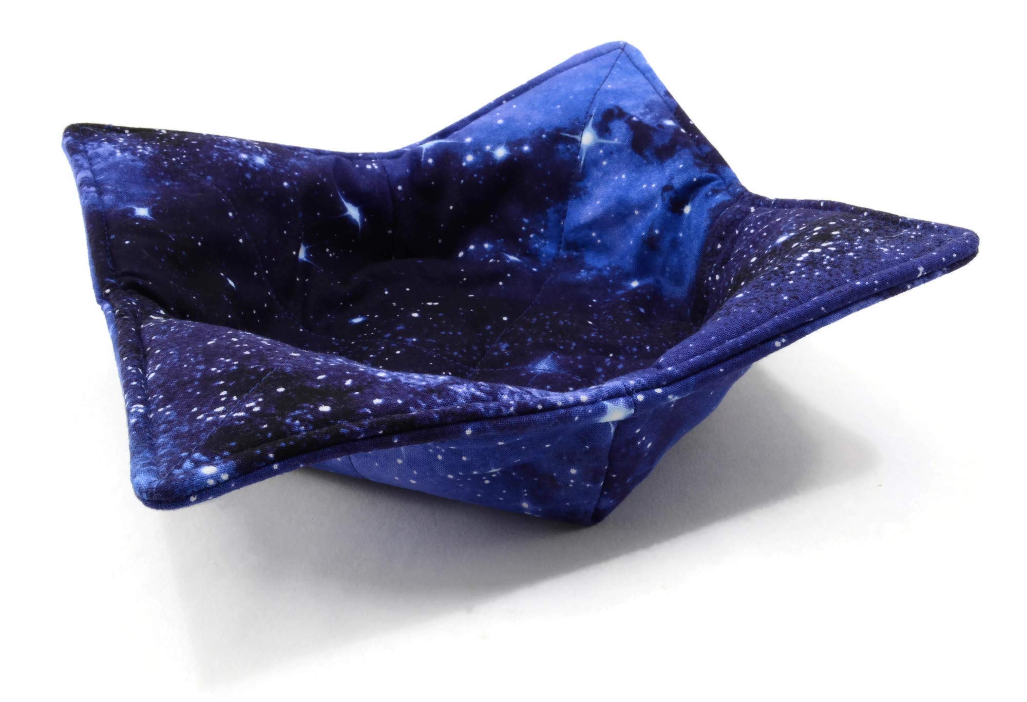 Blue Galaxy Microwave Bowl Holder - Cotton Fabric Bowl Cozy