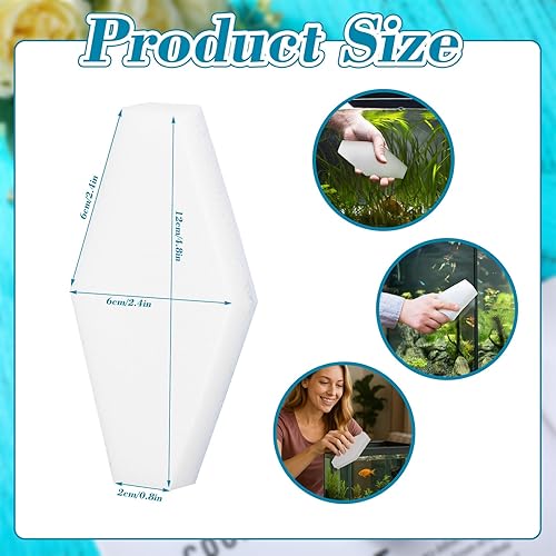 20 Pcs Aquarium Cleaner Sponge Algae Cleaner Non Scratch Scrubber Pads Glass Aquarium Cleaning Tools Handheld for Turtle Fish Tank Supplies