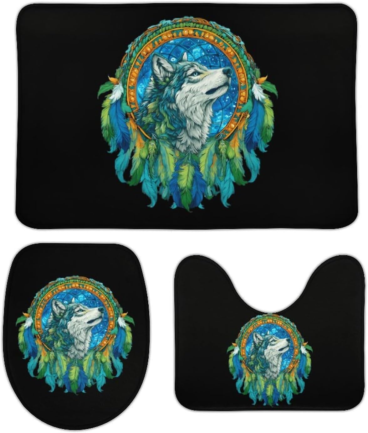 Dreamcatcher1 Wolf Boys Girls Short Sleeve Shirts Graphic T-Shirts Crewneck Casual Printed Tee