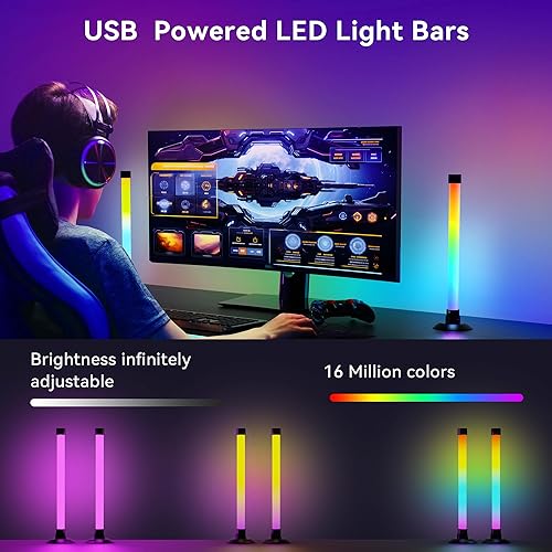 Miniatura 4 de Barra de luz LED con sincronización de música, aplicación de retroiluminación de TV que cambia de color y control remoto, barra de luz RGB