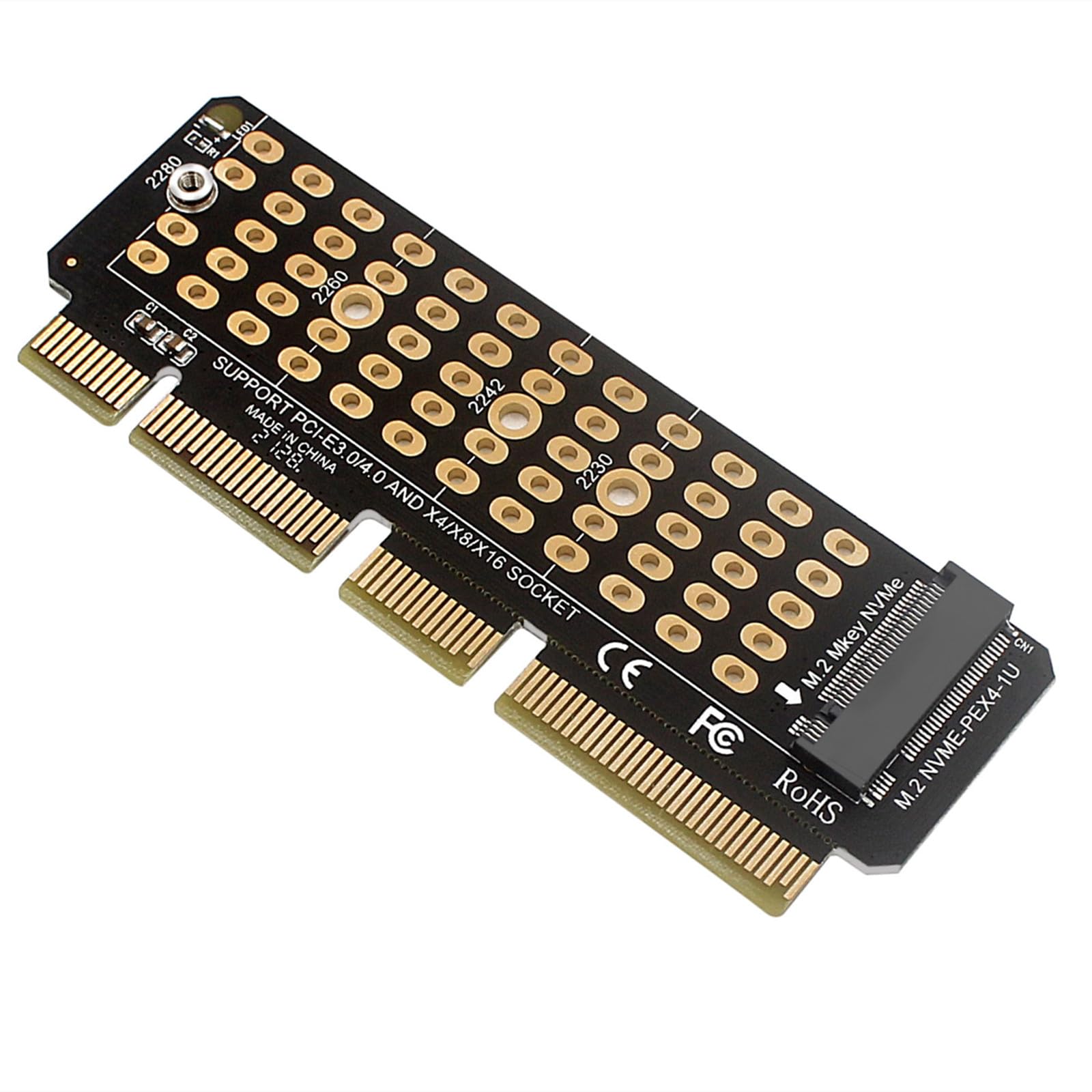 suckoo Computer Motherboard PCIE 4X 8X 16X to NVME M-Key M.2 PCIE 4.0 3.0 SSD Hard Disk High Speed Expansion Card Adapter Upgrade Converter Support 1U Server Black