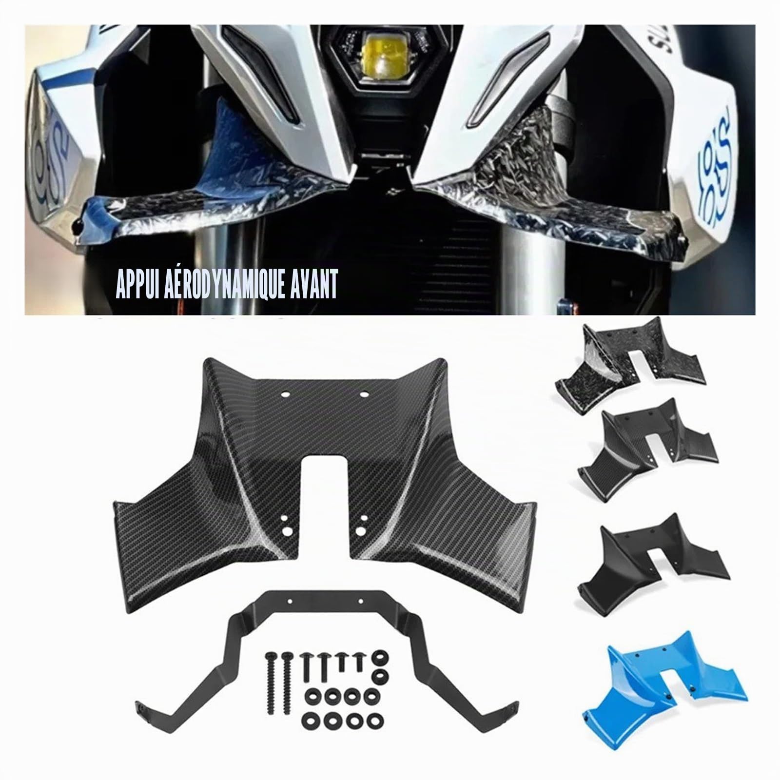 Spoilers et ailerons pour Moto pour Suzuki GSX8S GSX 8S GSX-8S 2023-2024 Aileron Avant Aérodynamique Sport Moto(Le Noir)