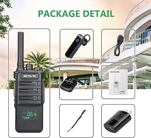 Miniatura 9 de Retevis RB89 Radio de 2 vías de largo alcance, Walkie Talkie de alta resistencia, inalámbrica, alta potencia, 700,000 pies cuadrados50 pisos, con