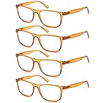 OLOMEE Large Reading Glasses Mens Oversized Wide Readers +2.00 Lightweight Square Magnifying Cheaters for Men W/Big Head 4 Pack