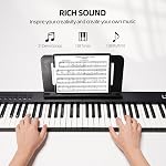 LEKATO FP-10 Beginners Portable Piano Keyboard 88 Keys Folding Digital Piano Sustaining Pedal Foldable Electric Piano Keyboard Semi-Weighted Wood Grain Key Midi