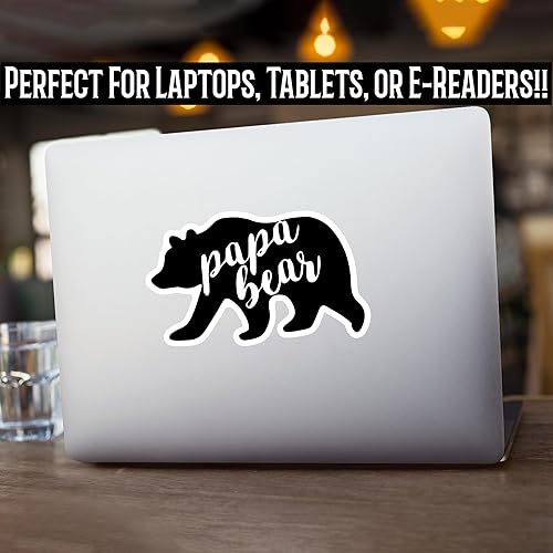 Miniatura 5 de Calcomanía de vinilo Papa Bear | Autos, camiones, camionetas, SUV, ventanas, paredes, tazas, portátiles, negro, 5.5 pulgadas, KCD2368