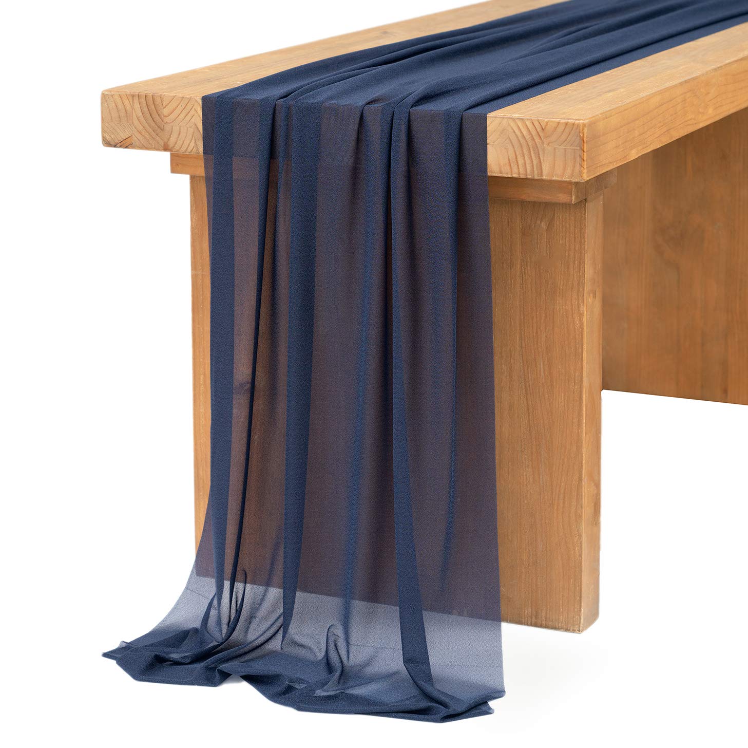 Ivory Table Runner - 14ft Sheer Chiffon for Weddings -14