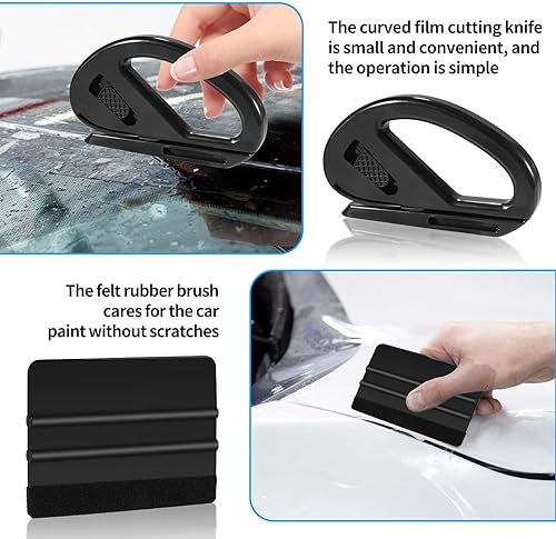 Miniatura 4 de Mcykcga Kit de herramientas de envoltura de vinilo, 10 piezas de herramientas profesionales para envoltura de automóvil, kit de herramientas de