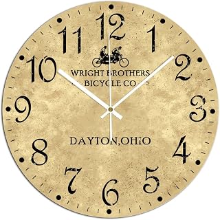 Kitchen Wall Clock Inventor PVC Wall Clock Inventor Brothers Silent Wall Clock Non Ticking 12x12 Inch Rustic Kitchen Clocks Wall Battery Operated for Living Room Classroom