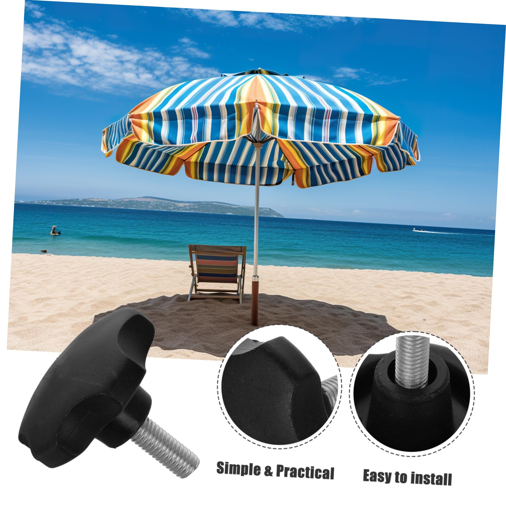 Happyyami Patio Umbrella Replacement Part Umbrella Feet Screw Mount Bracket Base Support and Easy Adjustments : Patio, Lawn & Garden