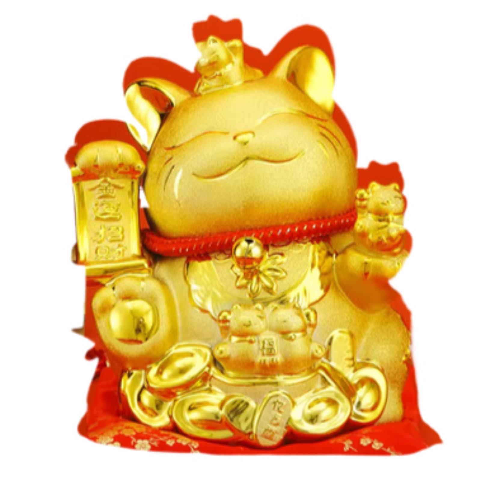 Aottsd Red Gourd Steelyard Statue Resin Wealth Symbol Home Figurine Decor 35Cm